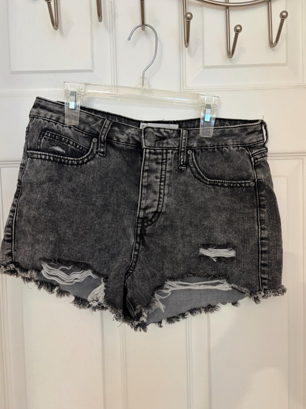 Tilly's Black Washed Distressed Jean Shorts